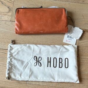 HOBO Burnt Orange Leather Wristlet